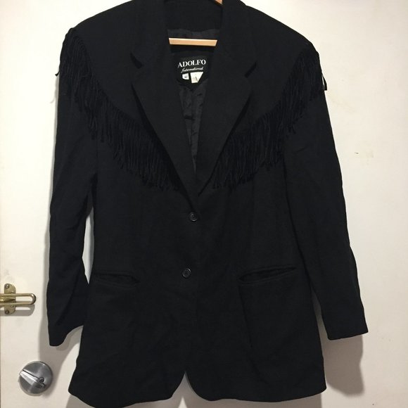 VINTAGE ADOLFO FRINGE TASSEL JACKETS SIZE 16 - Picture 4 of 7